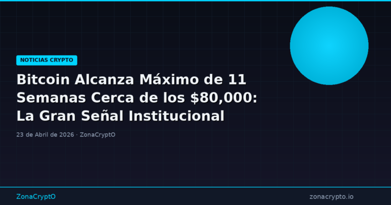 Bitcoin Alcanza Máximo de 11 Semanas Cerca de los $80,000: La Gran Señal Institucional