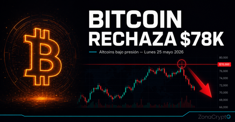Bitcoin Rechaza los $78,000: Presión Bajista y $655M en Token Unlocks Marcan el Inicio de Semana