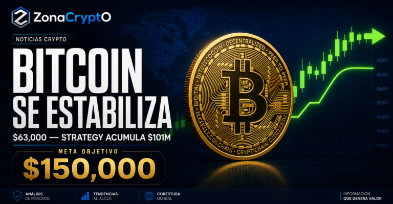 Bitcoin se estabiliza en $63,000: Strategy acumula $101M y Bernstein proyecta $150,000 para 2026