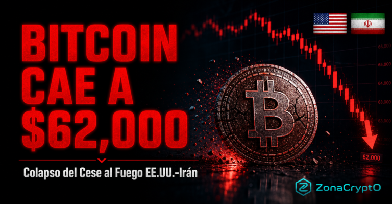 Bitcoin Cae a $62,000 Tras el Colapso del Cese al Fuego EE.UU.-Irán