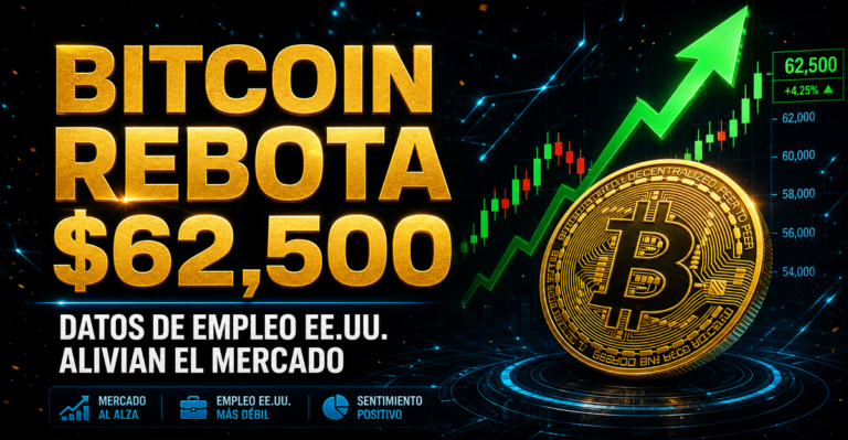 Bitcoin Rebota a $62,500: Datos de Empleo en EE.UU. Alivian el Mercado Cripto
