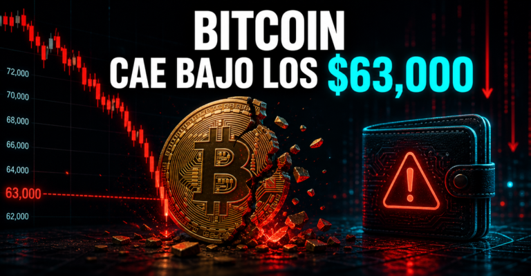 Bitcoin cae bajo los $63,000 en medio de salidas de ETFs y alerta por hackeo a Coldcard