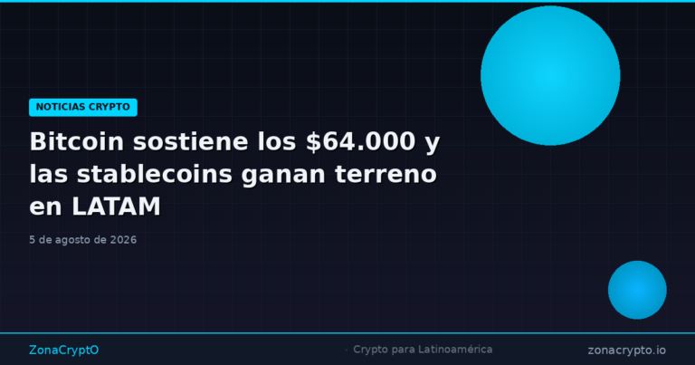 Bitcoin se mantiene sobre los $64.000: las stablecoins se consolidan como la herramienta financiera real de Latinoamérica