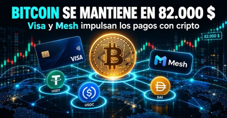 Bitcoin se mantiene en 82.000 dólares y Visa impulsa los pagos con cripto: qué significa para Latinoamérica