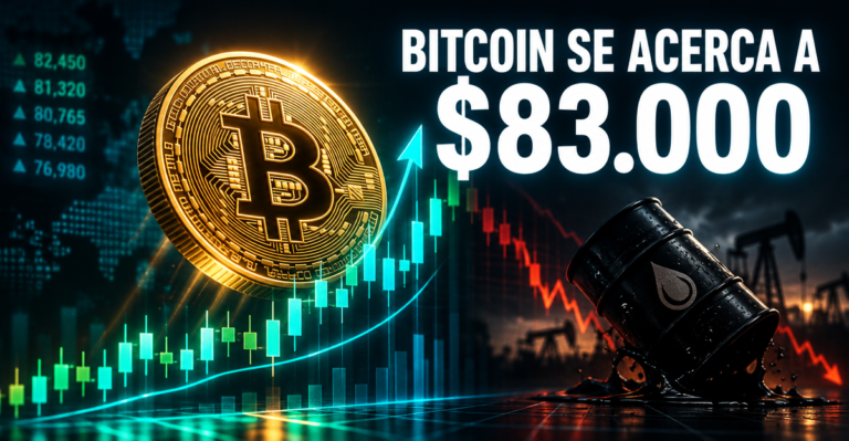 Bitcoin se acerca a los 83.000 dólares con el alivio del petróleo, pero el mercado sigue cauto